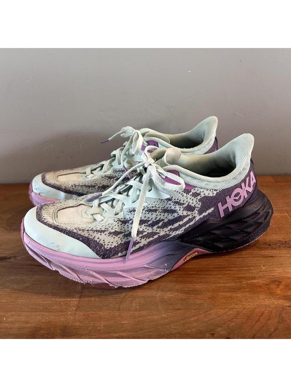 HOKA One One Speedgoat 5 Running Trail Shoes Blue & Purple Women’s size 7.5B